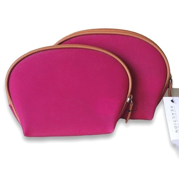 Kenneth Cole Sparkly Pink Two Piece Cosmetic Bag Traveler Set NWT - Picture 8 of 11